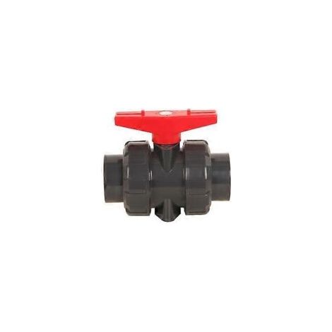 Válvula de doble unión soldada con disolvente, 25 mm de diámetro, válvula de bola de PVC, válvula de bola esférica DN20 para piscinas (25 mm de diámetro interior) - Crezuo