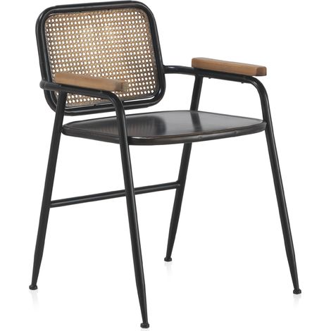 Fauteuil avec dossier en bronze et structure en métal noir (1/5)