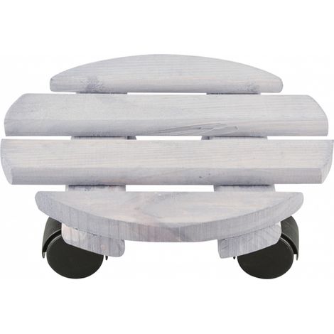 Support plantes rond - L 23,3 x l 23 x H 7,9 cm - Gris - Livraison gratuite (1/2)