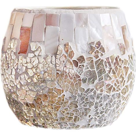 Centre de bougeoir, photophore en verre mosaïque pour décoration d'intérieur, table, décorations de fête, cadeaux faits à la main pour cheveux, vase pour plantes en pot bol (1/5)