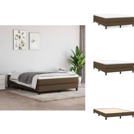 Boxspringbett mit Matratze Dunkelbraun 140x200 cm Stoff - Boxspringbett - Doppelbett - Bettenrahmen - Matratze - Matratzenauflage (1/5)