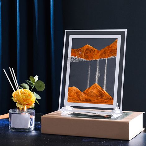 Sand Art - Tableau Dynamique En Verre Rectangulaire 7x10 Pouces - Décor De Bureau Et De Salon - 1 Pièce (1/5)