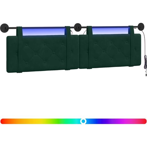 Maison Exclusive - Hängendes Kopfteil Mit LED Licht Dunkelgrün Sa