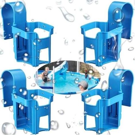 Pool-Getränkehalter: 4-teiliges multifunktionales Zubehörset mit Poolständer, Aufbewahrungskorb und abnehmbarem Getränkehalter für Sommerpartys, Strand und Badewanne (1/5)
