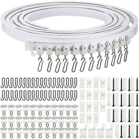 1 pz Set binario scorrevole pieghevole in plastica a forma di L a forma di U con accessori a gancio (1 m)-