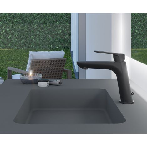Grifería Monomando Lavabo Beta Negro (1/4)