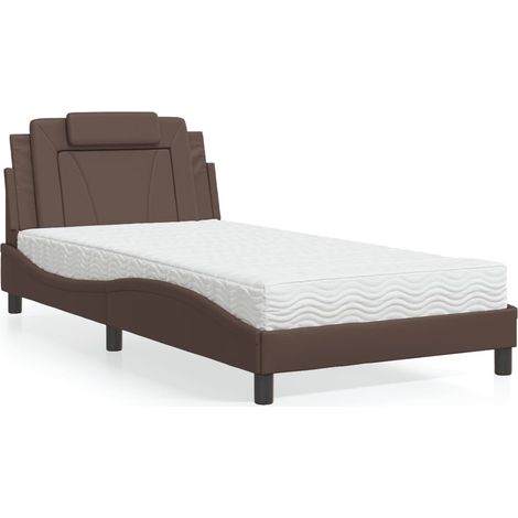 Bett "Viana" mit Matratze Braun 100x200 cm Kunstleder vidaXL (1/5)