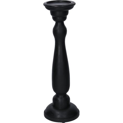 Portacandele legno nero cm12h40