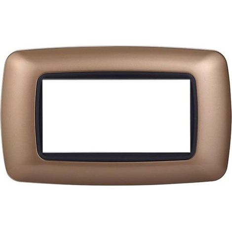 Plaque compatibles Bticino Livinglight 4 modules plastique convexe couleur or