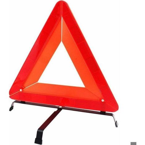 Triangle Réfléchissant - Panneau Avertissement Urbain - Pour Voiture - Pliable - Conforme Règlement UE - 44 x 14 cm - Rouge et Orange - 1 Pièce