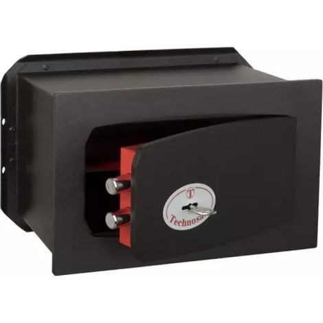 TECHNOSAFE - Coffre-fort à emmurer à fermeture à clé double panneton, 2 pênes, 6,5L, 21x34x15 cm (1/4)