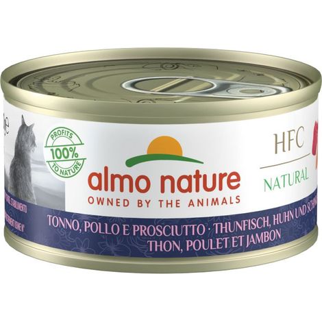 Almo Nature Cat HFC Natural Tonno, Pollo e Prosciutto Megapack - Lattina 70 Gr -