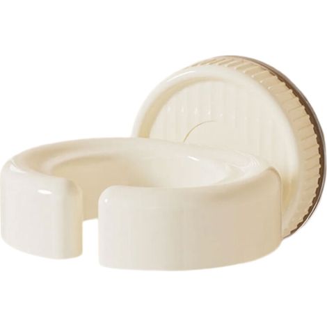 Supporto da parete salvaspazio per asciugacapelli, colore crema.