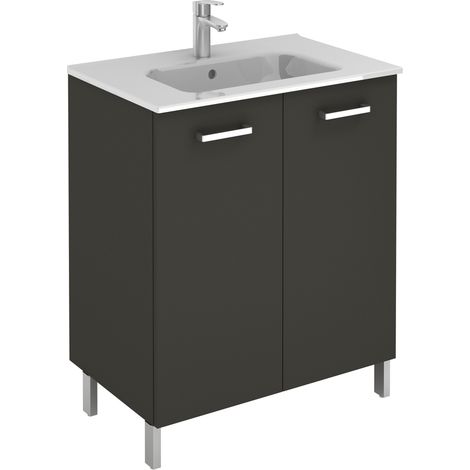 Möbel mit Türen Ancoflash Color 2 – Anthrazit Breite 600 – einfache Waschtisch – 2 Türen