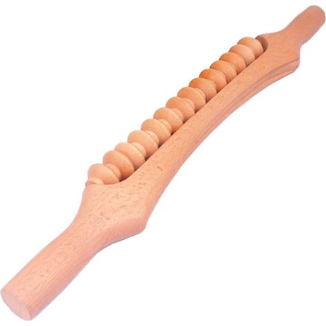 1 de massage, rouleau en bois hêtre 43cm, outil drainage lymphatique, accessoire anti-cellulite, pour sport et récupération (1/5)