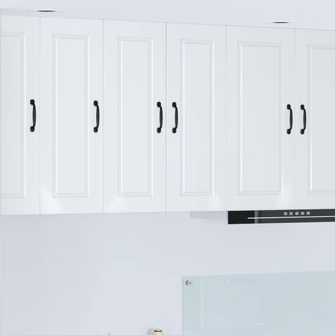 Küchenschrank mit Regal 2 pcs Hochglanz Weiß 30 x 31 x 80 cm