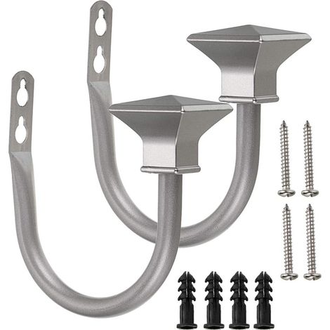 Tieback Pour Rideau - Métal Blanc - Fixation Murale - Compatible Fenêtre Chambre Salon Bureau - Lot De 2