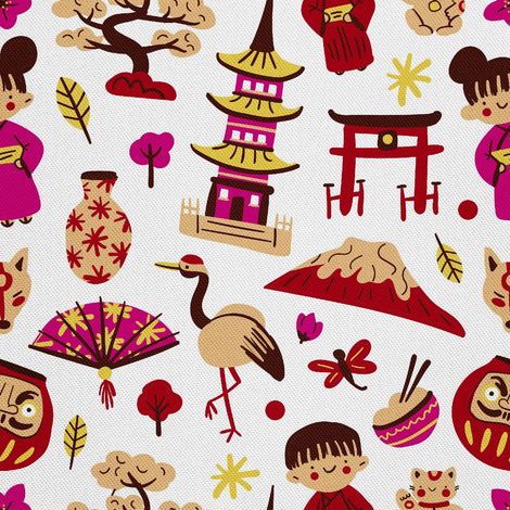 Telas decorativas para exteriores Oxford - Motivo de símbolo japonés (1/5)