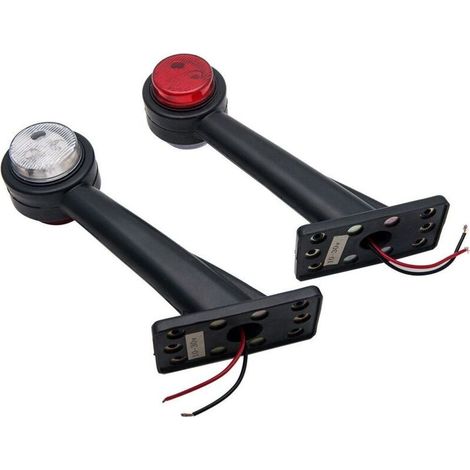 Lot de 2 Feux de position latéraux LED blanc et rouge feux indicateurs de position 12V-30V pour caravanes de remorque de camion (1/4)