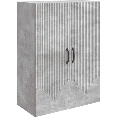 Mobiletto a muro Grigio Cemento 66 x 34,5 x 90 cm vidaXL (1/5)