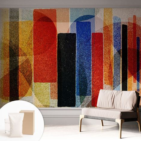 Papier peint intissé décoratif avec motifs pour salon et chambre a motif - Colle incluse gratuite Formes géométriques 312x219 cm (1/5)