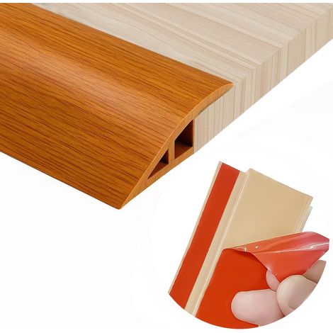 Barre de transition autocollante en PVC avec adhésif double face, pour sol, tapis, maintien stable et enroulement plus facile des appareils avec roulettes, montage facile sans outils (1/5)