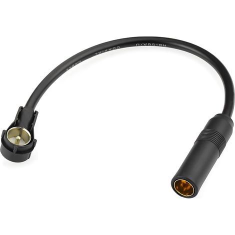 Câble d'extension adaptateur d'antenne pour véhicule, câble radio d'antenne de voiture DIN femelle vers ISO mâle, pour autoradio FM, CD/DVD et tuner TV, universel (1/4)