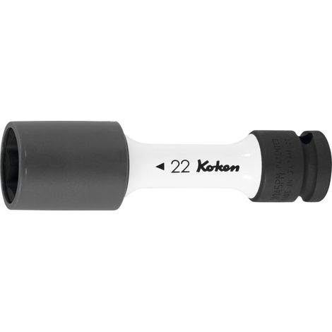 Ko-Ken IMPACT-Steckschlüsseleinsatz 6-kant, 1/2 Zoll dünnwandig, mit Kunststoffhülse, Schlüsselweite: 22 mm (1/2)