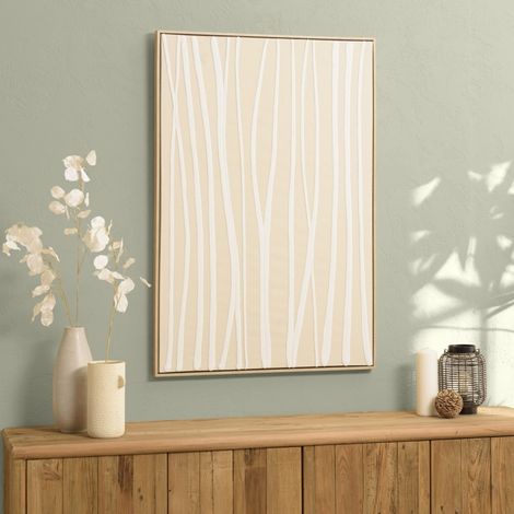 HOMER - Décoration murale 83x123cm lignes abstraites, cadre naturel (1/5)