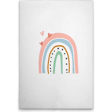 Leinwandbild Kinderzimmer Regenbogen M1-No.51483 - Kunstdruck auf Leinwand in Weiß Bunt - Wandbild 30 x 45 cm (1/5)