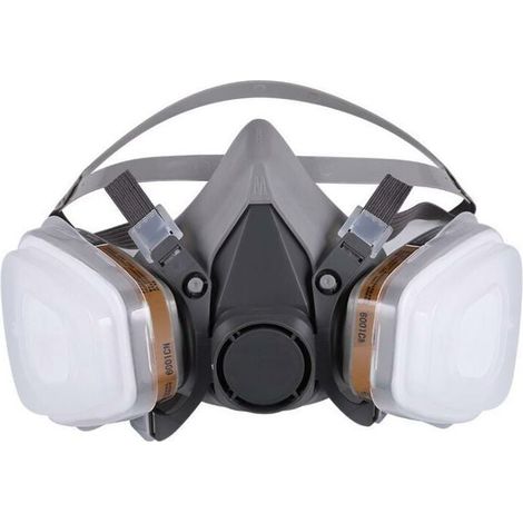 Maschera di protezione respiratoria antipolvere e antigas riutilizzabile Ulisem con filtri (1/4)