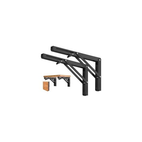 Set di 2 staffe per mensole da 400 mm, supporto per consolle pieghevole, staffe pieghevoli a parete in acciaio inox, capacità di carico 80 kg/176 libbre - Crezuo (1/4)