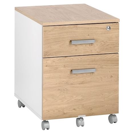 Caisson mobile Ineo chêne clair 2 tiroirs - Maxiburo (1/3)