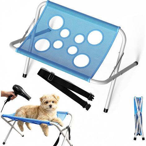 Hamac de Toilettage pour Chien, Table de Toilettage pour Animaux, Support de Bain Pliable pour Chat, Hamac de toilettage à 8 Trous avec Support, Chats Chiots Toilettage Coupe Griffes Bain (1/5)