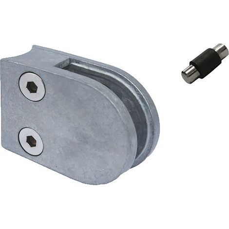 ECONOMY Glasklemmbeschlag Mod. 22 für Rundrohr 42,4 mm, rund 63 x 45 x 28mm,Zink (1/3)