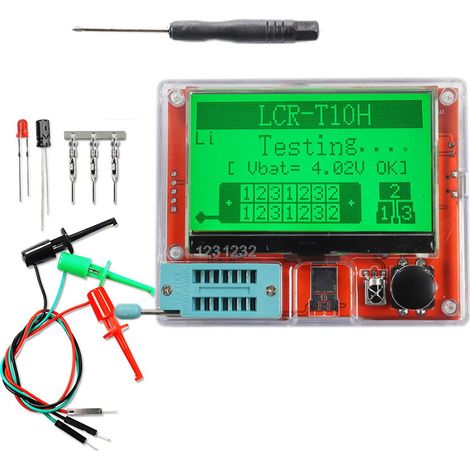 LCR-T10H Transistormessgerät, Multifunktions-Kapazitäts- und Widerstandsmessgerät mit großem Grafikdisplay
