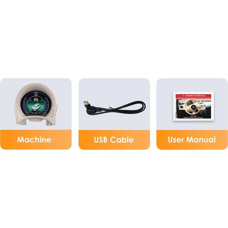 Panel de instrumentos digital, pantalla LED de 7 pulgadas, compatible con Android Auto y CarPlay, color negro. (1/2)
