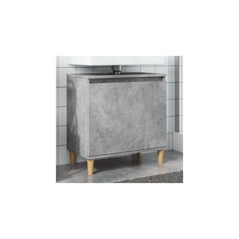 Meuble de lavabo gris béton 58x33x60 bois d'ingénierie