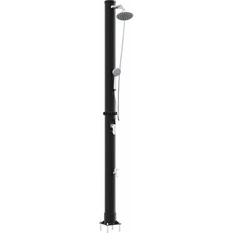 Douche solaire extérieure, noire, 217 cm, PVC et aluminium. (1/5)