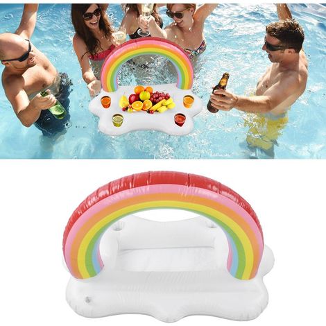 Schwimmender Getränkehalter in Regenbogenwolkenform für Pool – Serviertablett für Obst und Salat – Dekoratives Strandaccessoire für den Sommer – Wassersport – Sonstiges (1/5)