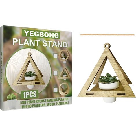 Geometric Plant Hanging Planter Wooden Hanging Planter Home Decor Planter Container (1/5)