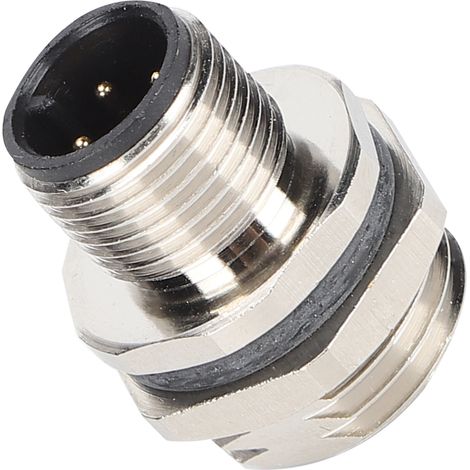 Connecteur M12 4 Pôles IP67 Étanche, Prise de Panneau M16 Fileté pour Câble d'Adaptation