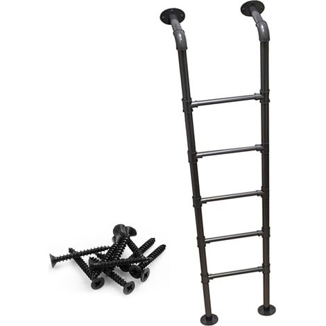 Scala retrattile per soffitta in ferro battuto nero, 3 m/9,8 piedi, scala impilabile resistente per soppalco domestico, scala di uscita per finestra del seminterrato per dormitorio, biblioteca, terraz