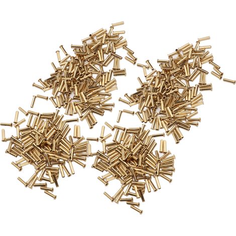 500 rivets creux décoratifs en laiton, trou traversant, excellente résistance à la corrosion, boucles à œillet en cuivre, 2,5 x 11 x 3,8 mm