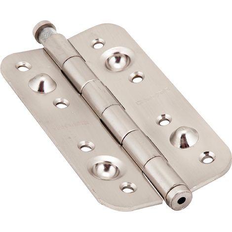 Bisagra seguridad canto redondo acero níquel satinado 150x80mm