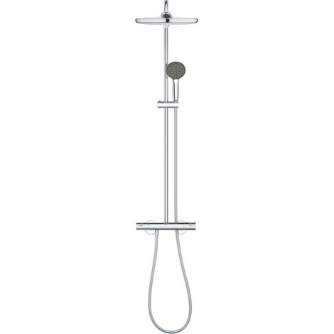 Grohe Colonna doccia termostatica XXL Round 250 + doccetta a 2 getti, cromata (26816022)