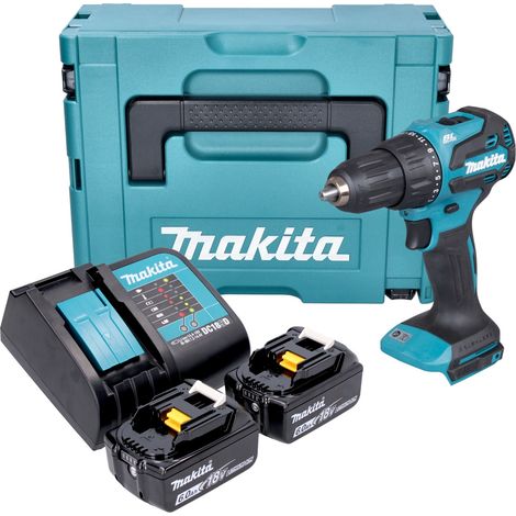 Taladro percutor a batería Makita DHP 490 SGJ 18 V 65 Nm sin escobillas + 2 baterías de 6,0 Ah + cargador + Makpac (1/5)