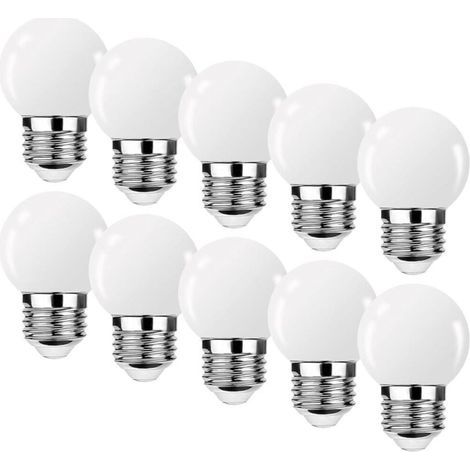 Ampoule LED E27 3W G45,Ampoule LED 3W ,Mini Globe Golfball E27 G45,Ampoule Blanc Chaud,Angle de faisceau 360°,Non Dimmable,Lot de 10 [Classe énergétique G] (1/5)