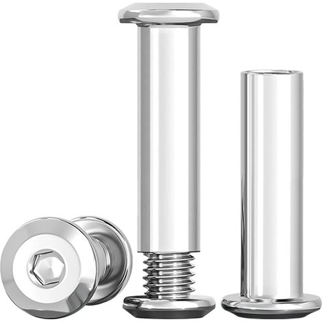 Lot de 10 vis de connexion M8 x 30 mm Vis à tête cylindrique en acier inoxydable A2 V2A, connecteur d'armoire M8, pour meubles et armoires (1/5)