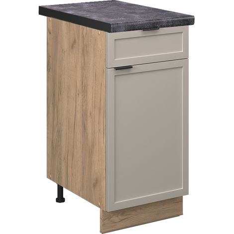 Mobile base cucina Fame-Line, GrigioBeige, 40 cm , PL Antracite, Vicco (1/5)